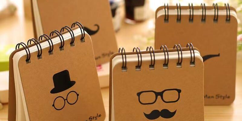 Cute mustache spiral pocket notepad