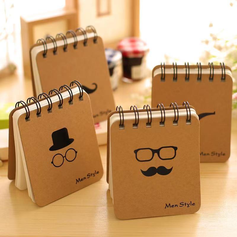 Cute mustache spiral pocket notepad