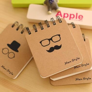 Cute mustache spiral pocket notepad