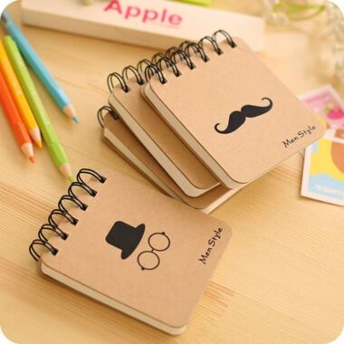 Cute mustache spiral pocket notepad