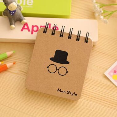 Cute mustache spiral pocket notepad