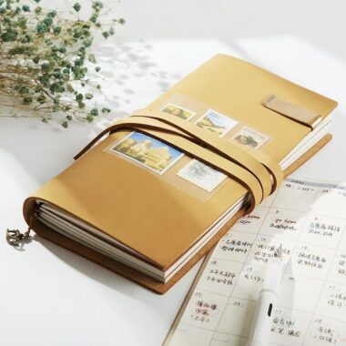 Genuine leather travel notebook for custom business orders