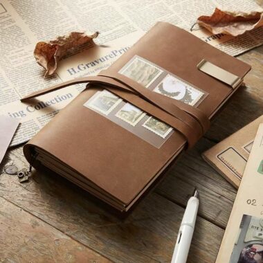 Genuine leather travel notebook for custom business orders