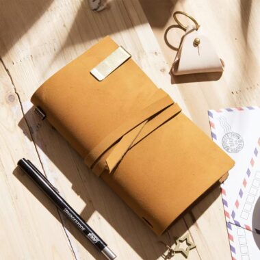 Genuine leather travel notebook for custom business orders