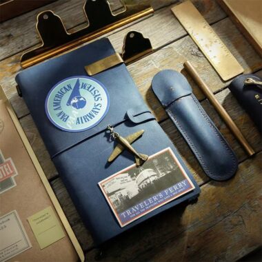 Genuine leather travel notebook for custom business orders