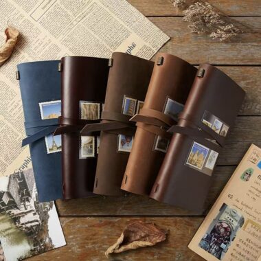 Genuine leather travel notebook for custom business orders