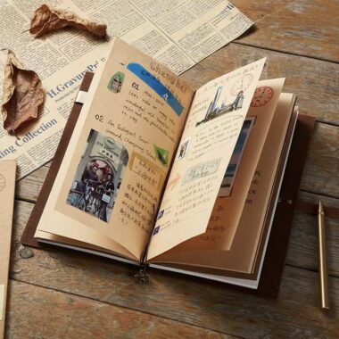 Genuine leather travel notebook for custom business orders