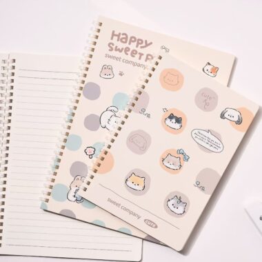 Cute happy pet A5 soft spiral thickened notebook