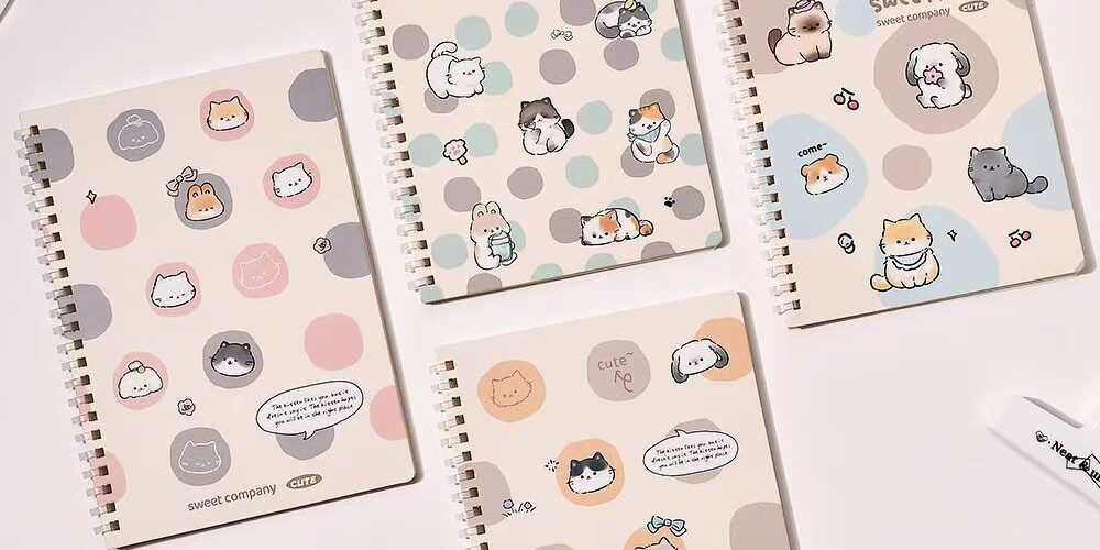Cute happy pet A5 soft spiral thickened notebook