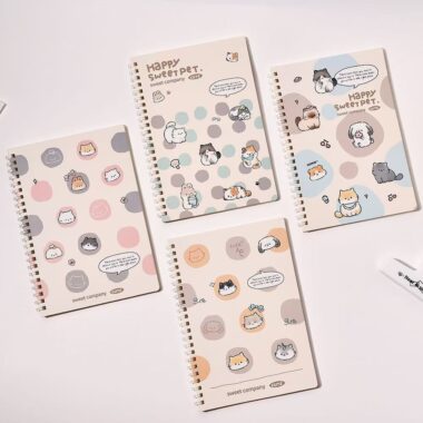 Cute happy pet A5 soft spiral thickened notebook
