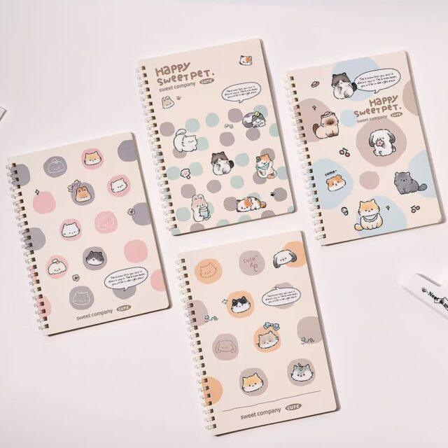 Cute happy pet A5 soft spiral thickened notebook