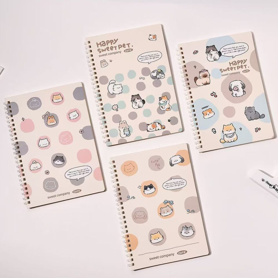 Cute happy pet A5 soft spiral thickened notebook