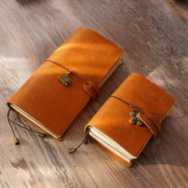 Luxury removable genuine leather notebook for corporate custom orders