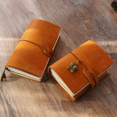 Luxury removable genuine leather notebook for corporate custom orders