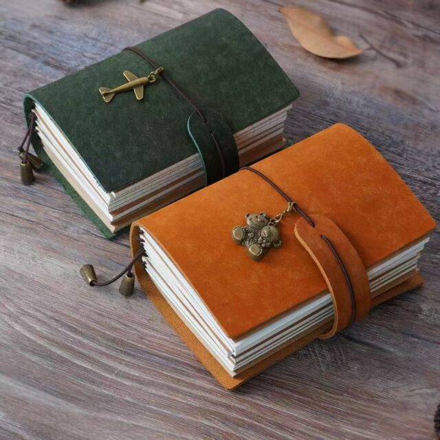 Luxury removable genuine leather notebook for corporate custom orders