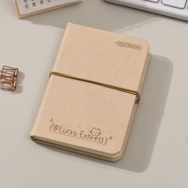 Mini portable cute notepad with strap closure