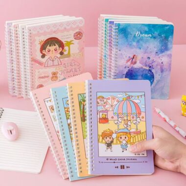 Minimal cute A5 spiral notebook for students