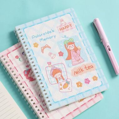 Minimal cute A5 spiral notebook for students