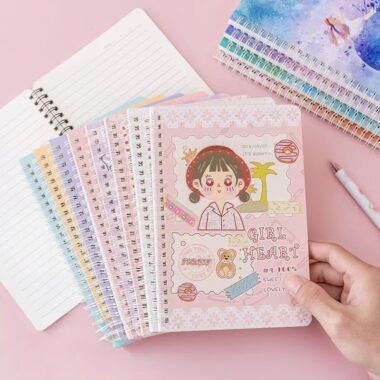 Minimal cute A5 spiral notebook for students