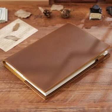 Vintage business leather notebook in A5 A6 B5 sizes with factory customization