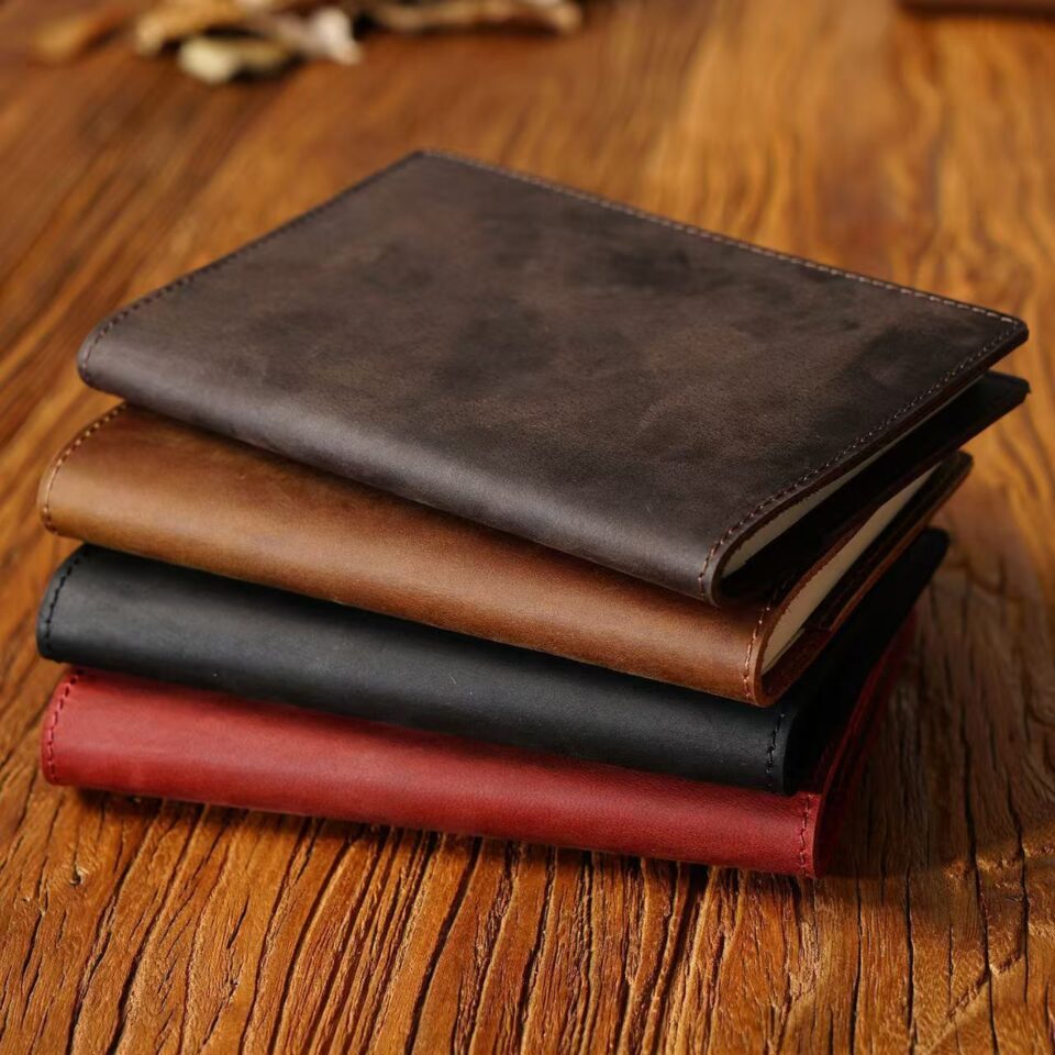Vintage business leather notebook in A5 A6 B5 sizes with factory customization