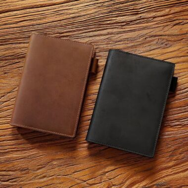 Vintage business leather notebook in A5 A6 B5 sizes with factory customization