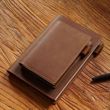 Vintage business leather notebook in A5 A6 B5 sizes with factory customization