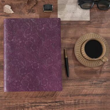 Vintage embossed thick leather notebook in A4 B5 A5 sizes