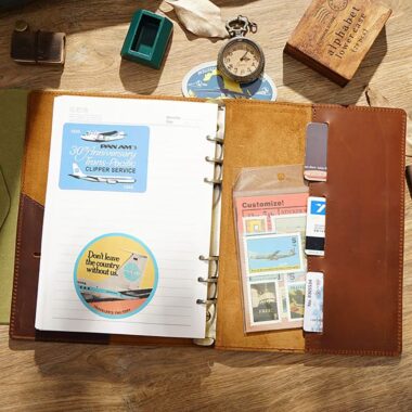 Vintage handmade strap leather travel notebook for custom branding