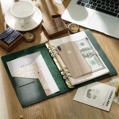 Vintage handmade strap leather travel notebook for custom branding
