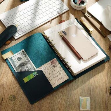 Vintage handmade strap leather travel notebook for custom branding