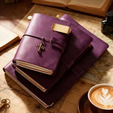 Vintage handmade travel leather notebook for custom branding