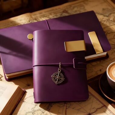 Vintage handmade travel leather notebook for custom branding