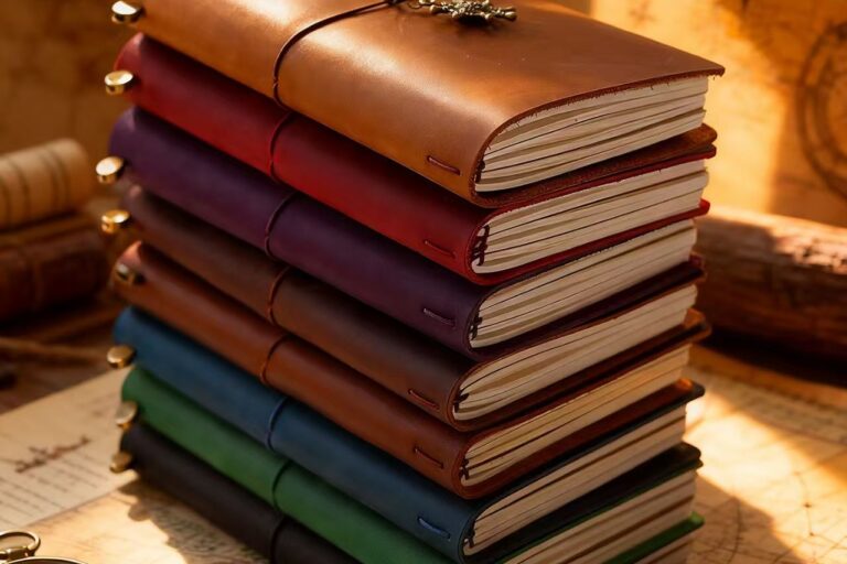 Vintage Handmade Travel Leather Notebook (8) Vintage handmade travel leather notebook for custom branding