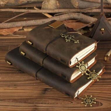 Vintage refillable leather travel notebook for custom orders