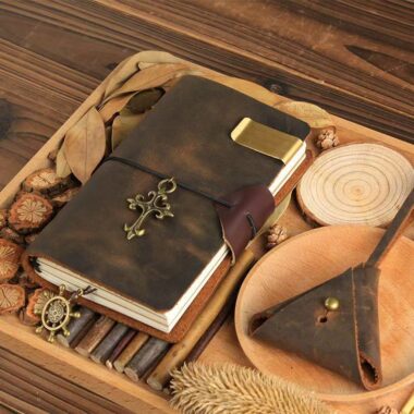 Vintage refillable leather travel notebook for custom orders