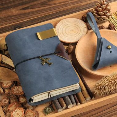 Vintage refillable leather travel notebook for custom orders